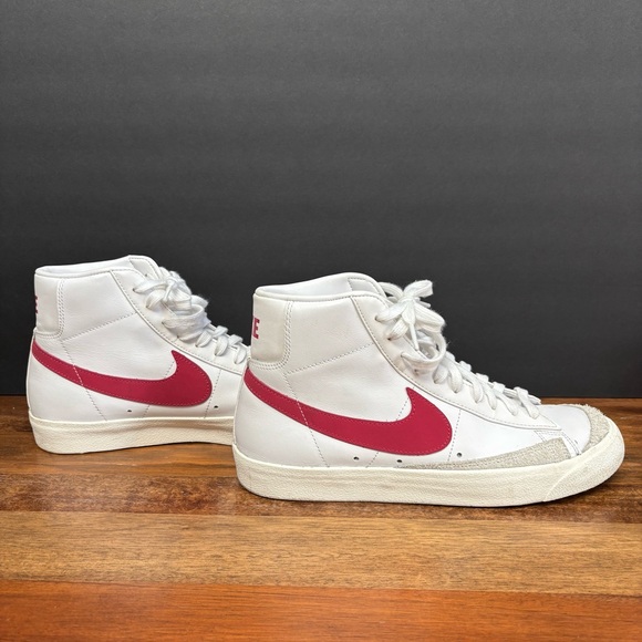 Nike Blazer Mid 77 Brick Red and White Athletic Hightop Sneakers Shoes - Picture 7 of 15